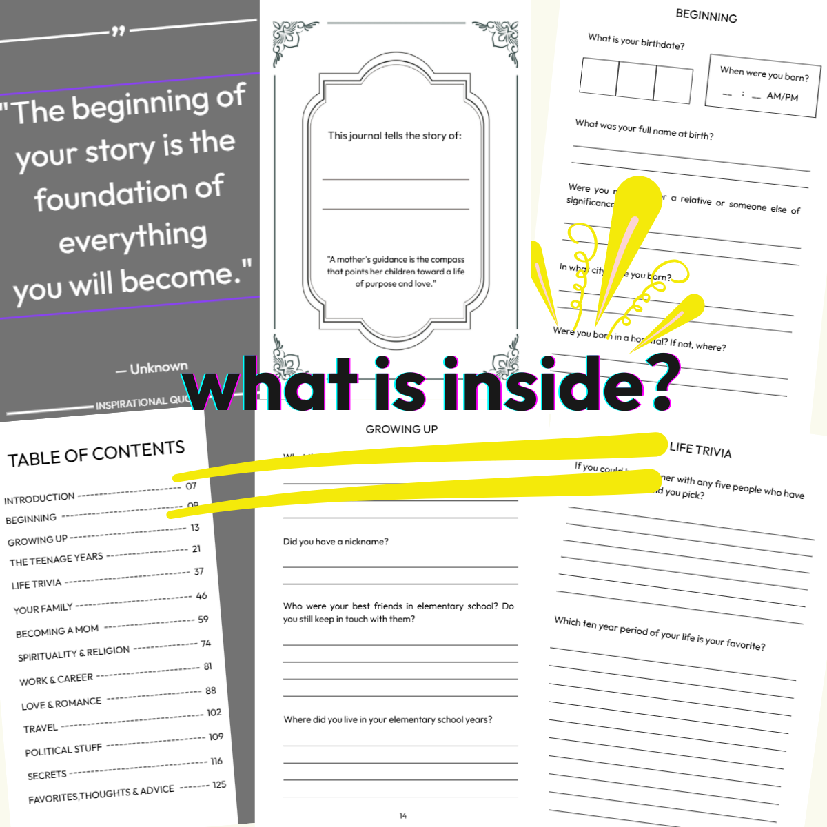 guided prompts to record family memories and stories