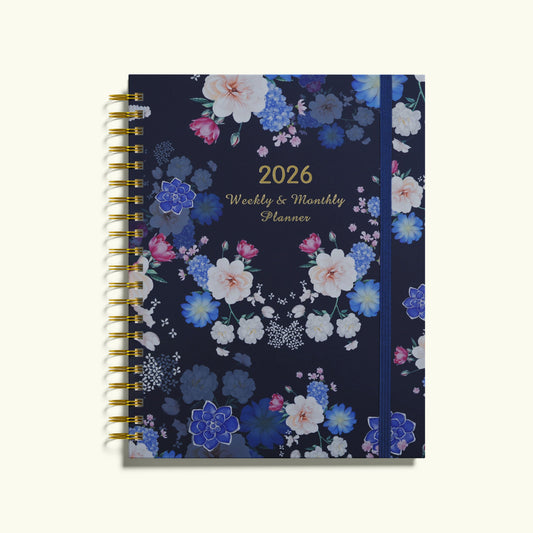 premium paper hardcover 2026 planner with gold foil accents