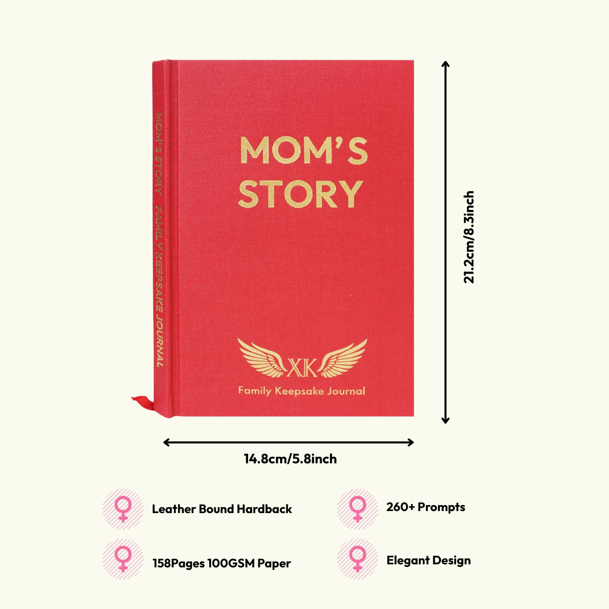 mom’s story journal gift for birthday, holidays, or mother's day
